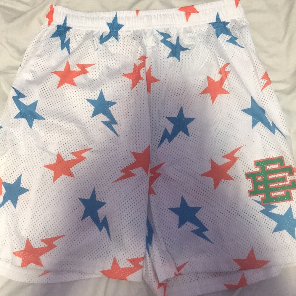 Eric Emanuel White and Blue Shorts